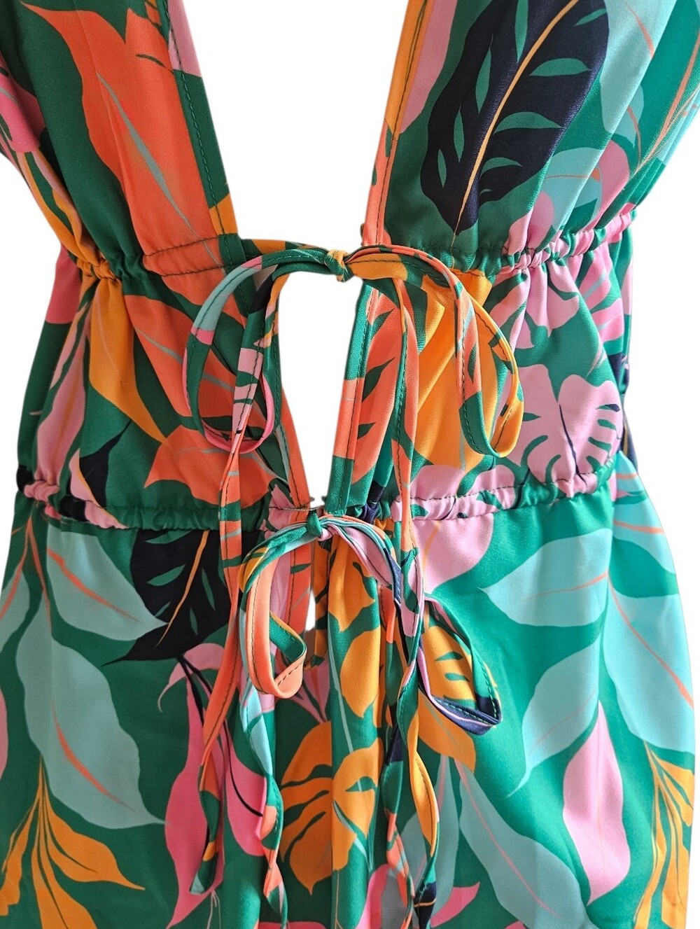 Cupshe Green Vibrant Tropics Swim Cover Up Dress, Medium - Picture 2 of 10